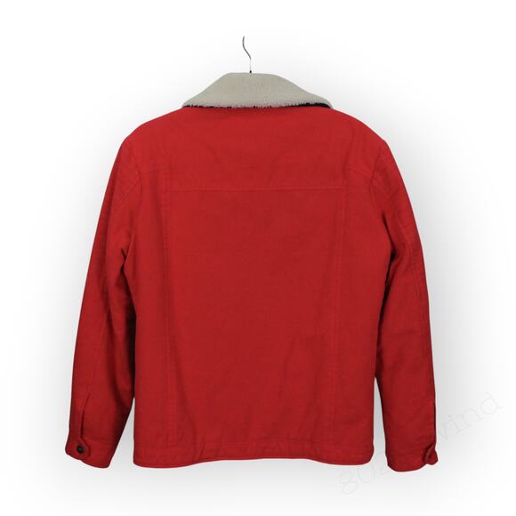 Vintage JEEP Canvas Sherpa-Lined Jacket Trucker Utility RemovableCollar - Picture 10 of 12